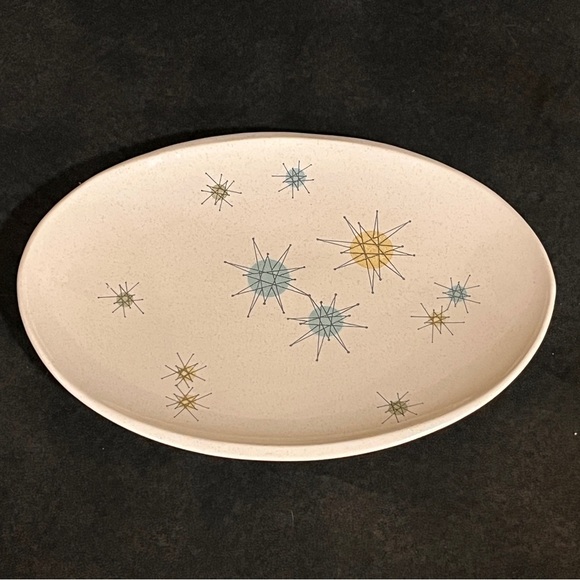 Vintage Atomic Midcentury Franciscan Ware Starburst Oval Serving Dish - Picture 1 of 8